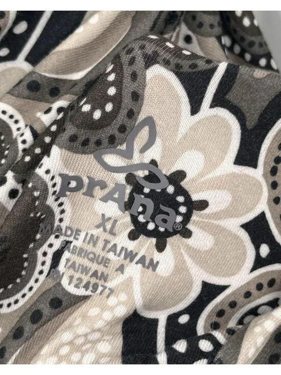 PRANA Women's Black Geo Floral Shelf Bra Stretch Strap Dress XL - Picture 5 of 6